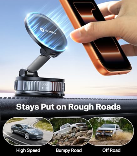 VICSEED for MagSafe Car Mount [Upgraded 98LBS Strongest Suction,Won't Break