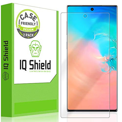 IQShield 2 Pack for Samsung Galaxy Note 10 Plus/Note 10+ 5G, (6.8 inch Display)(Case Friendly) Easy Install Anti-Scratch Ultra Thin Smudge-Resistant Anti-Bubble Clear TPU Film