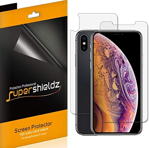 Supershieldz Designed for Apple iPhone XS and iPhone X 5.8 inch (Front and Back) Full Body Screen Protector, 0.23mm, High Definition Clear Shield (3 Front and 3 Back)