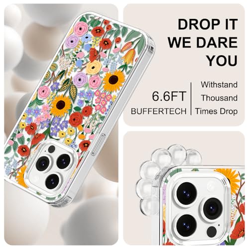 MOSNOVO Case for iPhone 13 Pro, [Compatible with Magsafe] [Buffertech 6.6ft Military-Grade Drop Protection] [Anti Peel Off Tech] Clear Phone Case Design - Blossom & Bloom - color: Blossom & Bloom, size: iPhone 13 Pro
