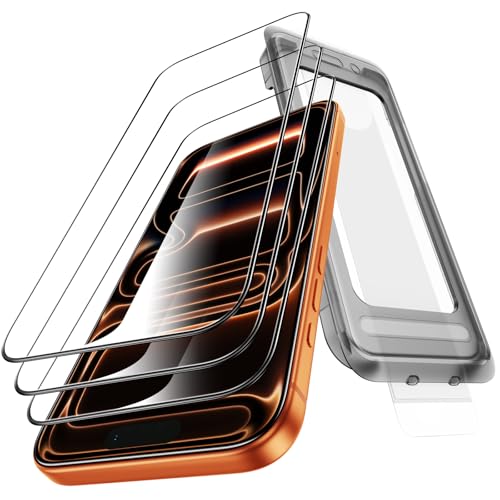 for iPhone 17 Pro Max Screen Protector, 3 Pack, Military Grade Shatterproof, [Full Coverage] [Scratch Resistant] 9H+ Hardness Tempered-Glass Film, HD Clear, 6.9 inch