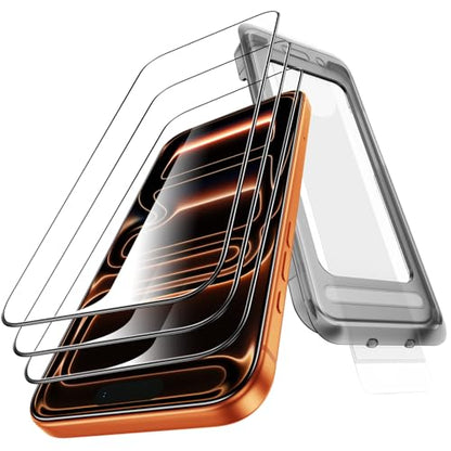 for iPhone 17 Pro Max Screen Protector, 3 Pack, Military Grade Shatterproof, [Full Coverage] [Scratch Resistant] 9H+ Hardness Tempered-Glass Film, HD Clear, 6.9 inch