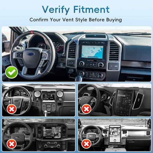 Car Metal Vent Phone Mount for 2015-2020 Ford F150 & 2017-2021 Super Duty - size: Universal Holder