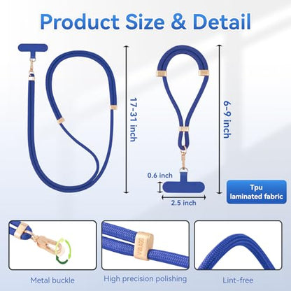VVAAGG Cell Phone Lanyard for iPhone Crossbody Phone Strap - color: Blue