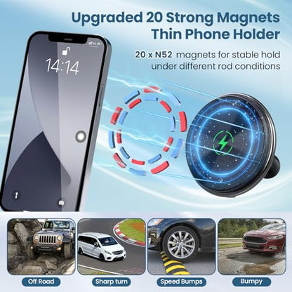 Wireless Charger Magnetic Mount Compatible with Toyota Tacoma 2016-2023 - style: Magnetic Charger Mount