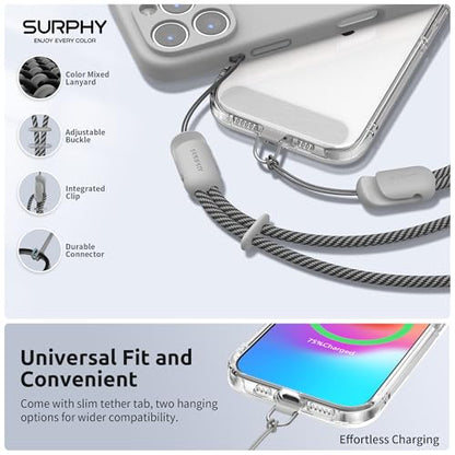SURPHY 3 Pack Phone Wrist Strap, Phone Lanyard with Cellphone Tether Tab - color: Gray & Gray & Gray