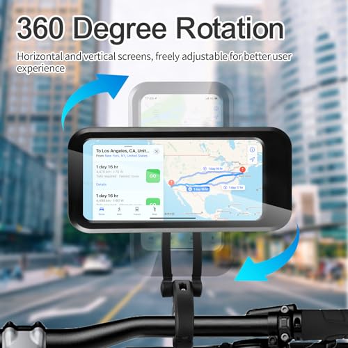 Waterproof Bike Phone Mount Touch-Screen Bicycle Phone Holder | Universal Waterproof Cell Phone Bag 360°Rotatable Motorcycle Scooter ATV MTB Phone Mount Holder for 4.7-6.8" Phones