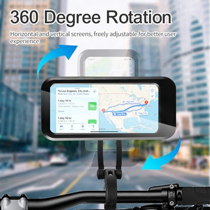 Waterproof Bike Phone Mount Touch-Screen Bicycle Phone Holder | Universal Waterproof Cell Phone Bag 360°Rotatable Motorcycle Scooter ATV MTB Phone Mount Holder for 4.7-6.8" Phones