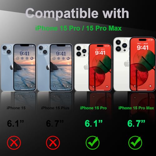 [3+1] Compatible for iPhone 15 Pro ＆ iPhone 15 Pro Max Camera Lens Protector 9H Tempered Glass Camera Cover Metal Individual Ring Full Coverage Camera Lens Protector with Removal Tool (silver) - color: silver