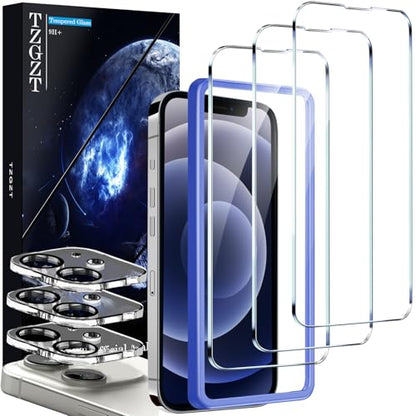 TZGZT 3 Pack Screen Protector for iPhone 12, Tempered Glass, Case Friendly - color: iPhone 12-Clear1