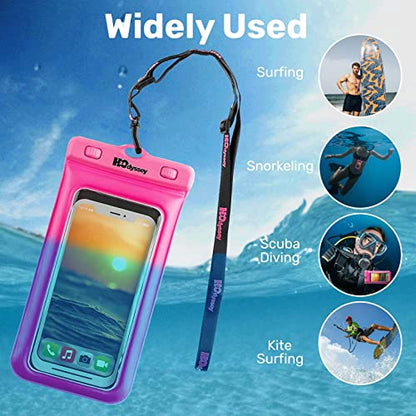 H2ODYSSEY Waterproof Phone Case and Lanyard - Excellent Waterproof Protection - Floats in The Water -Lanyard for Beach Kayak Travel - Universal Size - Pink - color: Pink