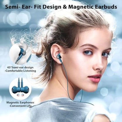 Jelanry Magnetic USB-C Wired Earbuds HiFi Stereo Headphones with Mic, Blue - color: Blue
