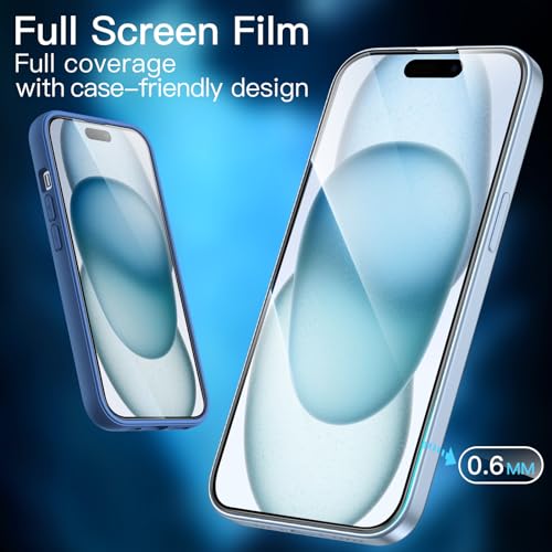 JETech Screen Protector for iPhone 15 Plus, 2-Pack - size: iPhone 15 Plus