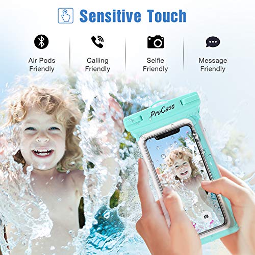ProCase 2 Pack Waterproof Phone Pouch, Underwater Phone Case Up to 7", Dry Bag for iPhone 17 Air 16 15 14 13 Pro Plus Max, Galaxy S24 S23 S22 Ultra Pixel, Beach Essentials -Green - color: Green
