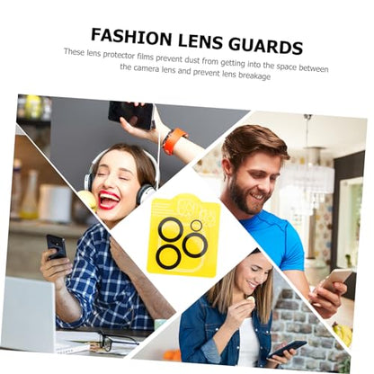 Angoily 5Pcs Scratch Tempered Lens Protectors for Pro High Definition Finger Lens Films with Easy Installation Compatible with Mobile Phone Camera Lens