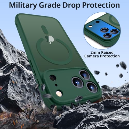 for iPhone 17 Pro Max Case w/Detachable MagSafe Wallet-Green | RFID Blocking Card Holder&Kickstand, Military-Grade Drop & Raised Camera Protection for Travel & Commute - color: Green