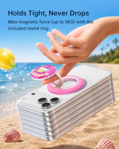 SYNCWIRE Magnetic Phone Ring Holder, for MagSafe Phone Grip Stand Kickstand - color: Mood-Blush Pink