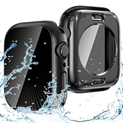 Goton Privacy Waterproof Case for Apple Watch Series 11/10 42mm - color: Matte Black, size: 42 mm