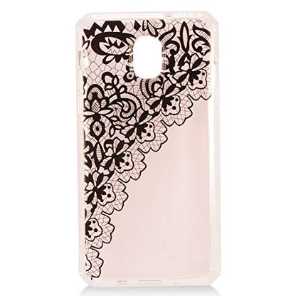 For Samsung Galaxy J7 (2018), J7 Refine, J7 Star, J7V 2nd Gen. SM-J737 - Slim Image Flexible TPU Air Cushion Bumper Case - Black Laces - color: AC1 - Black Laces