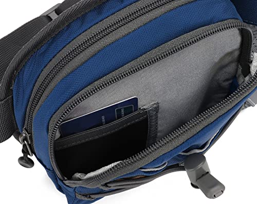 Waist Pack with Water Bottle Holder for Running Walking Hiking Fanny Pack - color: Blue