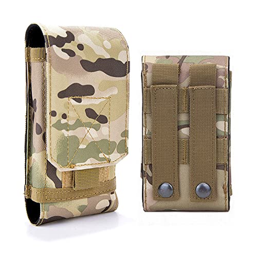 Universal Tactical MOLLE Holster Army Mobile Phone Belt Pouch EDC Security Pack Carry Accessory Kit Waist Bag Case Compatible iPhone 13 Pro X XS Max XR 7 8 6/6s Plus for Samsung Galaxy S10 S9 S8 Plus - color: #E (Big)