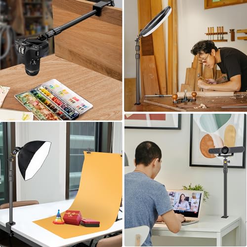 JINSUI Camera Desk Mount with Ball Head, 14"-33" Extendable Light Stand
