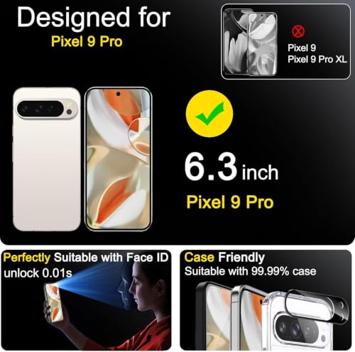 Ferilinso Privacy Screen Protector for Google Pixel 9 Pro, Tempered Glass - size: Google Pixel 9 Pro-6.3 INCH