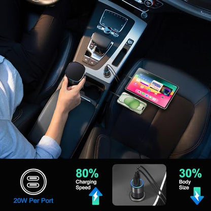 5 Pack USB C Car Charger, 40W Dual Port 12V USB C Cigarette Lighter Adapter - size: 5-Pack