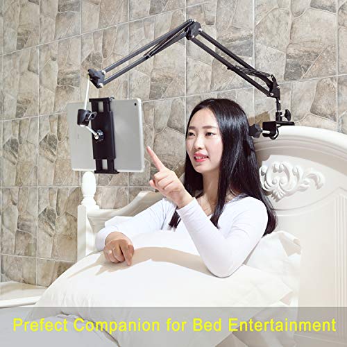 SAMHOUSING Tablet Stand for Bed,360 Degree Rotating Bed Tablet Mount Holder Stand with Aluminum Arm for iPad,iPhoneXS,N-Switch, Amazon Kindle Fire,or Other 4.7~12.9 inch-Screen Devices