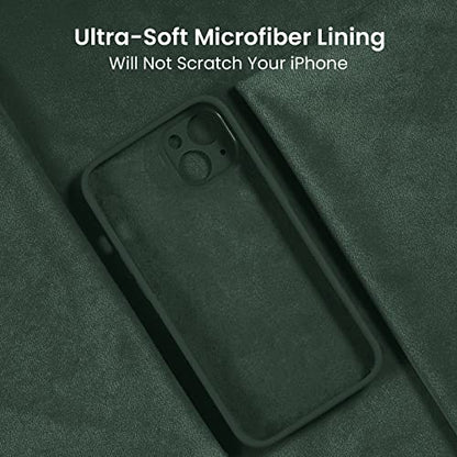 FireNova Designed for iPhone 13 Case, 6.1", Alpine Green | Silicone Upgraded [Camera Protection] Phone Case, with Soft Anti-Scratch Microfiber Lining Inside - color: Alpine Green, size: Iphone 13
