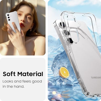 for Galaxy S25 Plus Case, Ultra [Slim Thin] Flexible Scratch Resistant Clear TPU Gel Rubber Soft Skin Silicone Protective Phone Case Cover for Samsung Galaxy S25 Plus (Clear) - size: S25 Plus
