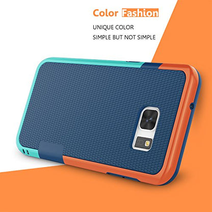 Jeylly Galaxy S7 Case, [3 Color] Slim Hybrid Impact Rugged Soft TPU & Hard PC Bumper Shockproof Protective Anti-Slip Case Cover Shell for Samsung Galaxy S7 S VII G930 GS7 - Blue | [3 Color] Slim Hybrid Impact Rugged Soft TPU&Hard PC Bumper Shockproof Prot