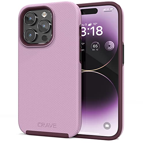 Crave Dual Guard for iPhone 14 Pro, Shockproof Protection Dual Layer Case for Apple iPhone 14 Pro (6.1") - Lilac - color: Lilac