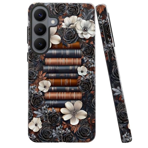 Case for Samsung Galaxy S26,Camera Protection Soft Glossy Phone Case - Book Flowers Retro - color: Book Flowers Retro, size: Samsung Galaxy S26