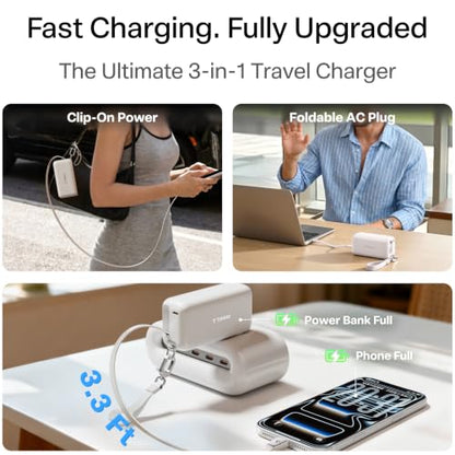TORRAS PowerGo 3-in-1 Fast 10000mAh Portable Charger for iPhone 18 Pro Max