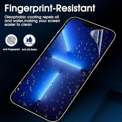 3 Pack TPU Screen Protector for iPhone 13 Pro Max / 14 Plus 6.7", Self-Healing HD Clear Soft Flexible Hydrogel Film - Scratch-Resistant, Bubble Free, Easy Installation - size: iPhone 13 Pro Max/14 Plus