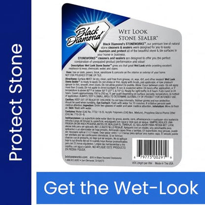 Wet Look Stone & Concrete Sealer, High Gloss for Pavers & Patios, 1 Quart - style: 1-Quart