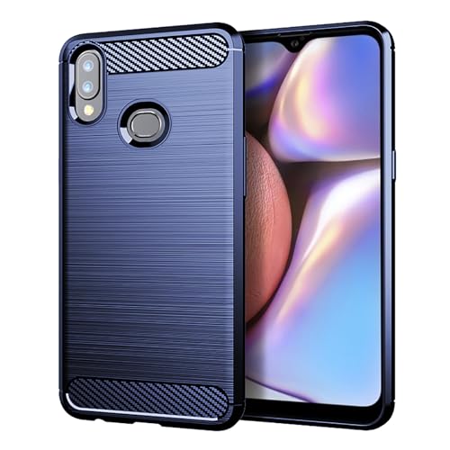 Case for Samsung A10S Galaxy A10S Carbon Fiber Phone Case Soft TPU Anti-Slip Durable Lightweight Protective Phone Cover for Samsung Galaxy A10S,Blue - color: Blue Striped, size: For Samsung Galaxy A10s