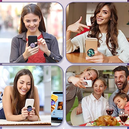 Honoson 9 Pcs Cell Phone Grip Holder Collapsible Holder, Mermaid 3 - color: Mermaid Style
