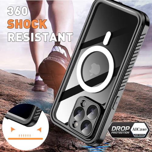 AICase iPhone 13 Pro Case Waterproof with MagSafe Clear Snowproof,Dustproof and Shockproof,IP68 Certified Full Body 360 Protection Fully Sealed Underwater Cover for iPhone 13 Pro 6.1" - color: iphone 13 Pro Waterproof Case