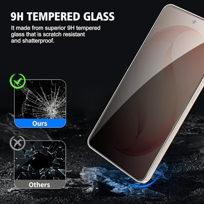 2+2 Pack for Samsung Galaxy S26 Privacy Screen Protector with Camera Lens Protector, Anti Spy Tempered Glass Protection Film 9H Hardness, Scratch Resistant, Case Friendly