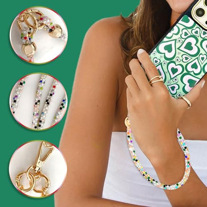 Crystal Phone Strap Crossbody and Wrist Lanyard, Anti Theft Layered & Wrist Strap Cell Phone Neck for Women - color: Colour