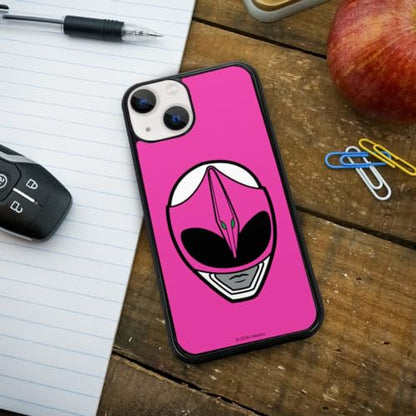 Power Rangers Pink Ranger Helmet Protective Slim Fit Plastic Bumper Case - color: iPhone 13 (Fits 6.1 Inch Display)