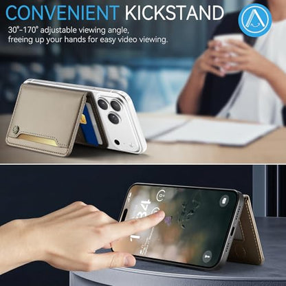 Vinich for MagSafe Wallet Magnetic RFID Blocking Card Holder, Desert Gold - color: Desert Titanium