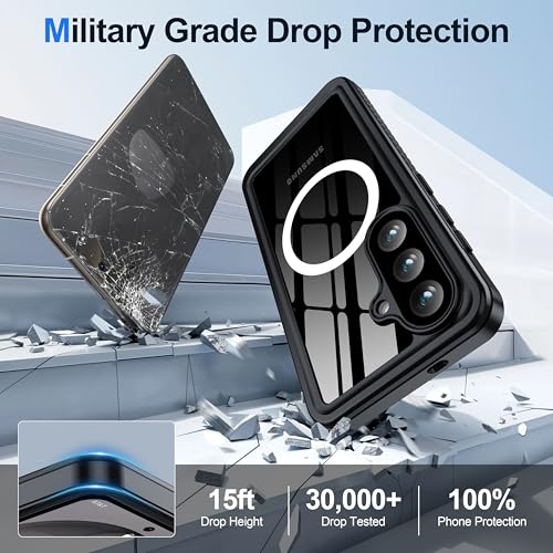 ANTSHARE for Samsung Galaxy S26 Case IP68 Waterproof, Black/Clear - color: Black/Clear, size: S26
