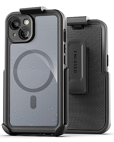 Encased Titan Designed for iPhone 15 Waterproof Case with Belt Clip (Compatible with MagSafe) Full Body Protective Phone Case with Holster (iPhone 15) - size: iPhone 15