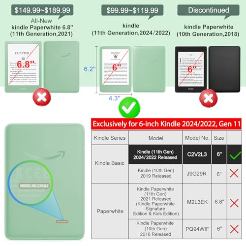 CoBak 3 PackScreen Protector for 6" Kindle 2024 and 2022 (11 Generation) - color: Matte-3 Pack