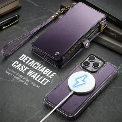 for iPhone 14 Pro Max - Phone Case Wallet Magnetic, Purple - color: Deep Purple, size: iPhone 14 Pro Max
