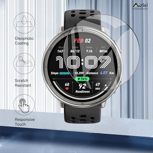 6-Pack Compatible for Amazfit Active 2, HD Clear Flexible TPU Film, Bubble Free Full Coverage, Easy Install Kit for Amazfit Active 2 Screen Protector - size: RM6-Amazfit Active 2-US