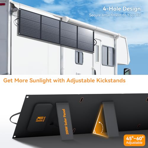 200W Portable Solar Panels ETFE Material 24V MC4 Cable & XT60 Anderson DC - size: 200W